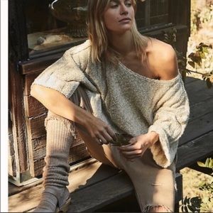Free People Good Day Palm slouchy chunky knit pullover size S
